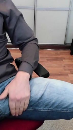 Accidently cum on my shirt at work   Clip 1