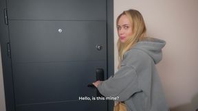 She ate my delivery... so I made her pay off her tight pink pussy