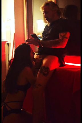 Daddy's slut enjoys the deep blowjob