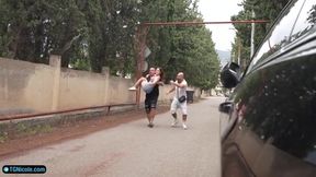 Czech Street Pickup. Double penetration with a random girl.