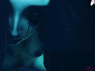 (4K - Dezmall) Very sexy ghost lady is thirsty for cum so she rides lucky dick and makes him cum - 3D Anime