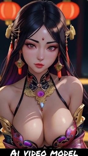 Beautiful Chinese girl model with big breast   Clip 1