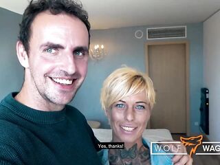 Fit, golden-haired milf with tattoos, Vicky Hundt had wild sex with her lover, the other day