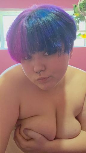 Trying on swimsuit