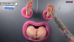 Gloryhole Fuck that Ass through the Wall until her Foot Shake