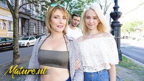 French Stepmom Emma Klein And Her Stepdaughter Arteya Dee Share a Hard Cock In An Anal Threesome