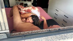 Stepdaughter receives and sucks and lets her stepfather penetrate her.