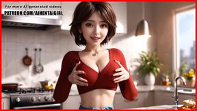 Big Hero 6 Aunt Cass cosplay Sensual Nipple Play and Passionate Kitchen POV Sex Uncensored Hentai AI generated