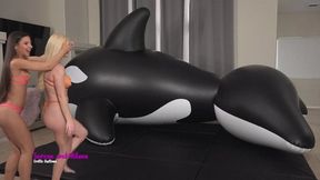 FULL VERSION!! Lesbians Fuck on GIANT 5M INFLATABLE WHALE! SQUIRTING!! 45 Minutes! HD Version