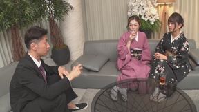 Reverse 3P Harem Reunion With Bewitching Classmates In Kimono Rion And Ryu Enami
