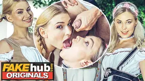 Sexhub - Horny blonde Oktoberfest girls have orgasmic threesome after party
