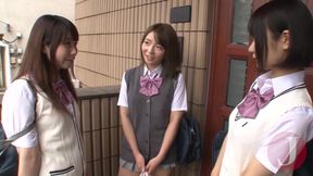 Asian college girl blowing dick and getting cum in mouth