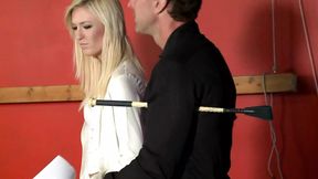 Sadistic Fucker Master Priece dominate blond submissive slut Kelly in dungeon