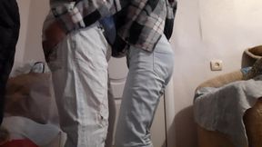 Married lesbian gifriends secretly have sex while their husbands watch football in the next room