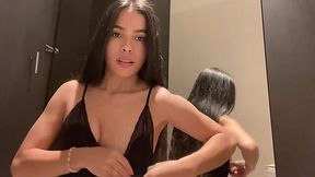 Busted Fapping in the Store Dressing Room, Squirting Jizz Everywhere