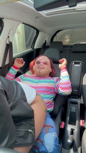 Chucky fucking Tifanny without a condom inside the car   Clip 2