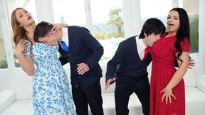 Loser Stepsons Can't Talk To Girls So Their Big Boobs Stepmoms Teach Them How To Treat A Real Lady