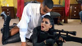 Romi Rain gets her pussy railed by Stallion from behind