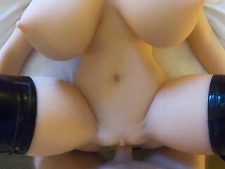 Bouncing melons sex doll gets fucked