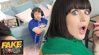 She squirts in his face as a prank before taking his big cock in her ass