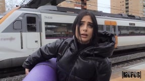 ”Mesmerizing babe needs money at the train station - Maria Wars”