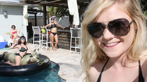 ”Nude tanning leads to cunt eating foursome”
