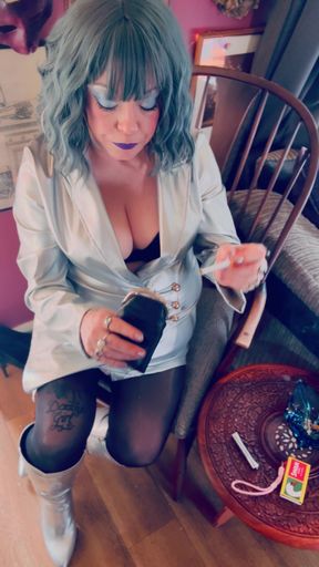 Tina Snua Lights Her Cigarettes With Long Matches - Dangles OMI OME Snap Inhales