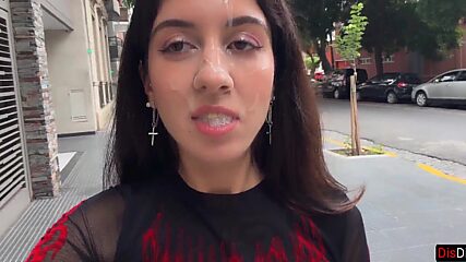 Slut Begs for Facial on First Date, Takes Cumshot Walk of Shame Down the Street