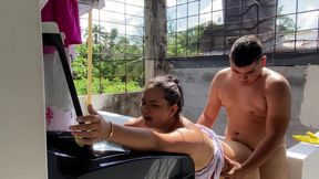 Stepmom has sex with her stepson while stepdad is not home