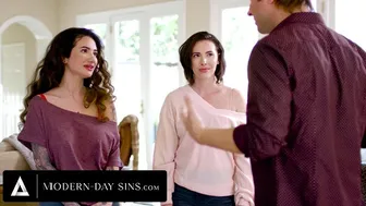 Curvy Lesbian Sneaks Out For Secret Threesome With Tattooed Lovers