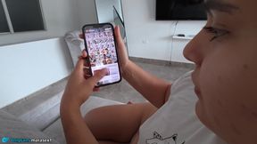 Stepbrother Helps Stepsister with Hot Photos Until She Eats Her Milk!