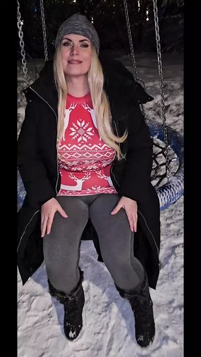 Public playground fuck in swedish winter