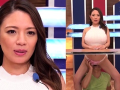 Kinky Oriental news anchor satisfying her hunger for cock