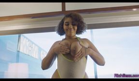 busty ebony redbone teen (18yrs 36ddd boobs takes some serious bbc) 1080p