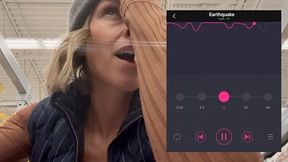 Lush Remote Vibrator Makes Her Cum Hard in Grocery Store