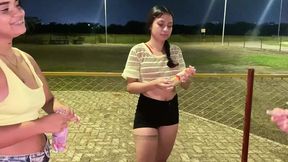 I fuck with my friend after eating ice cream in the park
