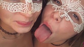 Hot Lesbians Deepthroat Dick & Balls, Gulp Down Every Fucking Drop Of Cum