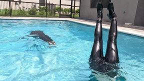 Lexie and Mandi in Wet Leather