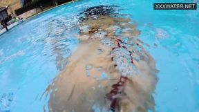 Lana Tanga toys herself underwater