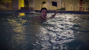 I fuck my stepsister's friend in the pool while she goes for some drinks