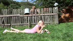 Outdoor Teen - He fucks her  then pisses all over her Body