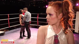 Redhead teen and ebony milf teacher share a hard cock in wild threesome
