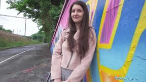 Cute Teen Art Student Outdoor Studying