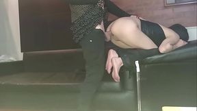 by accident he buries it in the ass, latina brunette woman