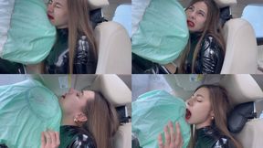 Airbag pressed her face (custom video)