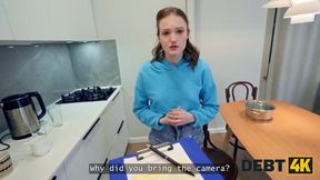DEBT4k. Jumping on cock and fucking in her asshole helped her to stay in the apartment