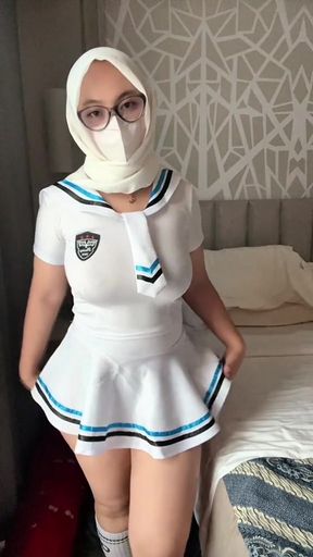 Cosplay sailor dress night, seductive woman