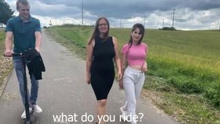 casual meeting on the street, ended with cum in pussy MILF