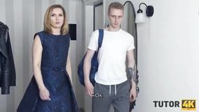 Blonde Teacher Gets an Unexpected Lesson from Frustrated Student at Home