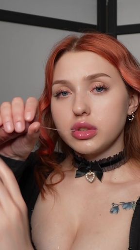 Deepthroat Sloppy Blowjob. Cumshot In The Throat Of A Busty Beauty   Clip 2